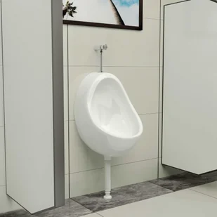 vidaXL Pisuar wiszący z zaworem spłukującym, ceramiczny, biały vidaXL - Pisuary - miniaturka - grafika 10