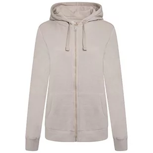 M17 Damska damska jednokolorowa bluza z kapturem z kapturem długa bluza z kapturem miękka na co dzień bluza z kapturem top kurtka z długim rękawem sweter, Kamień Off White, S - Kurtki damskie - miniaturka - grafika 1