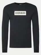 Koszulki męskie - Napapijri Longsleeve S-Box Logo NP0A4I3M Czarny Regular Fit - miniaturka - grafika 1