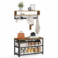 Szafki na buty - Zestaw ławka na buty z wieszakiem loft - miniaturka - grafika 1
