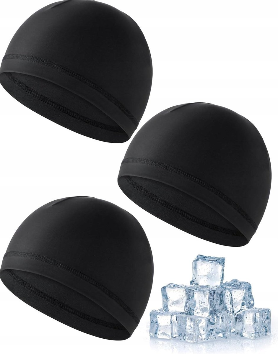 CZAPKA 3 SZTUKI UNIWERSALNA CZARNA LETNIA ODDYCHAJĄCA ELASTYCZNA UNISEX
