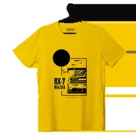 Odzież do sportów motorowych - T-shirt koszulka Mazda RX-7 żółta-S - miniaturka - grafika 1