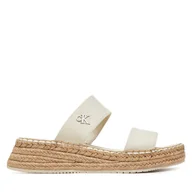 Espadryle damskie - Espadryle Calvin Klein Jeans Sporty Rope Mg Lth Webbing YW0YW01704 Beżowy - miniaturka - grafika 1