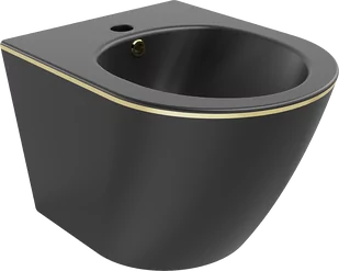 Mexen Lena bidet wiszący, czarny mat/złoty linia - 35224875 - Bidety - miniaturka - grafika 1