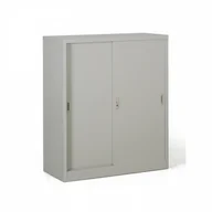 Szafy biurowe - B2B Partner Metalowa szafa z przesuwnymi drzwiami, demontowana, 2 półki, 1000 x 1200 x 450 mm, jasnoszary 908018 - miniaturka - grafika 1