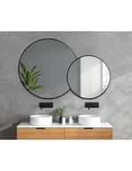 Lustra - Zestaw okrągłe lustro w lustrze w ramie mdf - DOTTI, Wymiary: 60x92  ( fi60+fi43) - miniaturka - grafika 1