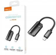 Adaptery i przejściówki - PRZEJŚCIÓWKA ADAPTER 3,5MM AUDIO SŁUCHAWEK AUX + LIGHTNING DO IPHONE RECCI - miniaturka - grafika 1