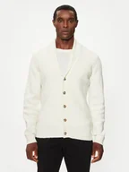 Swetry męskie - Lindbergh Kardigan 30-804059B Biały Relaxed Fit - miniaturka - grafika 1