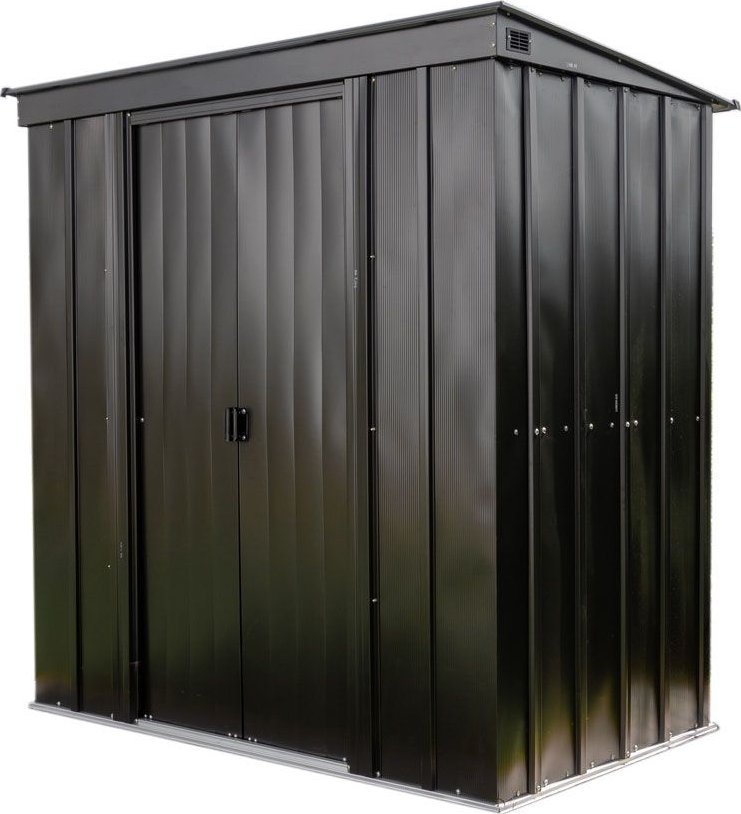 vidaXL Spacemaker Metalowa szopa na narzędzia 84 Onyks Czarny 119 x 254 x 196 cm