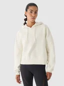 Bluzy damskie - 4F Bluza dresowa z kapturem damska 4F x Anna Lewandowska - biała XL - miniaturka - grafika 1