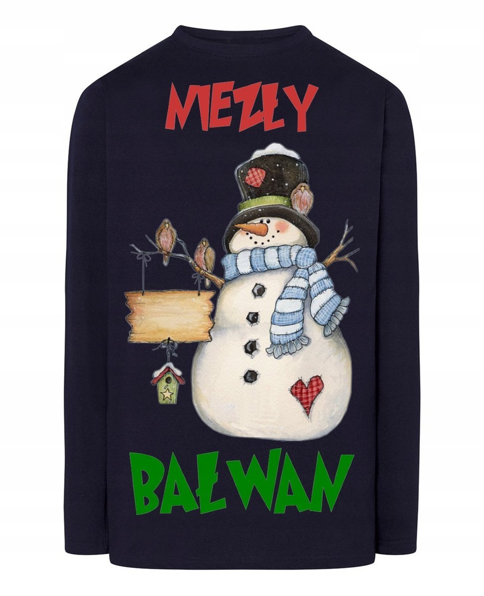 Longsleeve męski Świąteczny Vibe Niezły Bałwan Idealny Prezent r.XS