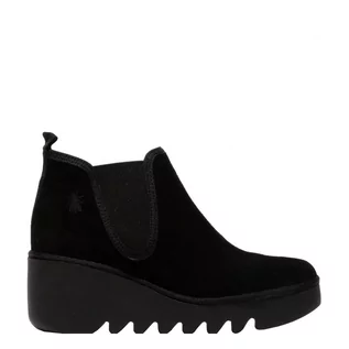 Botki damskie - Botki Fly London BYNE 349 Black Oil Suede P501349019 - grafika 1