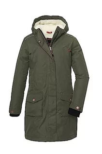 Płaszcze damskie - Killtec Dziewczęcy płaszcz funkcyjny z odpinanym kapturem/płaszcz jest wodoszczelny KOW 142 GRLS CT, ciemnooliwkowy, 140, 39885-000 - grafika 1