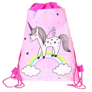 Worek Szkolny Na Buty Strój Gimnastyczny Jednorożec Na Tęczy Różowy 35x27cm - Worki na buty - miniaturka - grafika 1