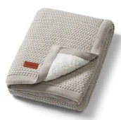 Koce i narzuty dla dzieci - Kocyk bawełniany z ociepleniem szary Babyono 1658 - miniaturka - grafika 1