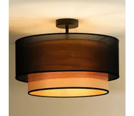 Lampy sufitowe - Duolla - Żyrandol natynkowy WOOD BOHO 1xE27/15W/230V śr. 45 cm czarny/beżowy - miniaturka - grafika 1