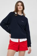 Spodenki damskie - Tommy Hilfiger szorty bawełniane kolor czerwony gładkie high waist - miniaturka - grafika 1