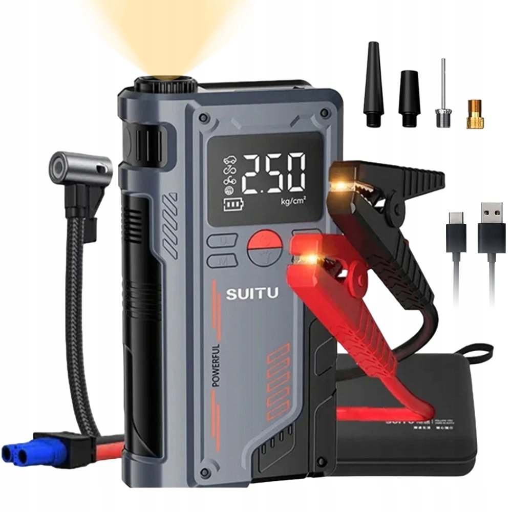 Jump Starter Rozruch Powerbank Do Samochód 12V 20000mAh Latarka Led Z Torba