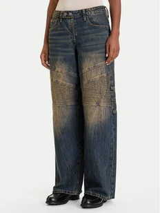 Guess Jeansy W5BA2J D4XYG Granatowy Regular Fit - Spodnie damskie - miniaturka - grafika 1