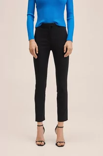Spodnie damskie - Mango spodnie Cola damskie kolor czarny dopasowane medium waist - grafika 1