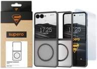 Etui i futerały do telefonów - Etui do Samsung Galaxy Z Flip 7 MagSafe Supero, przezroczysto-czarne + folia - miniaturka - grafika 1