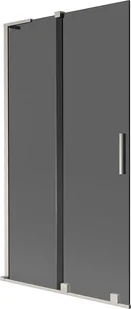 Mexen Velar L parawan nawannowy 2-skrzydłowy rozsuwany 100 x 150 cm, grafit, nikiel szczotkowany - 896-100-003-41-97 - Parawany nawannowe - miniaturka - grafika 1