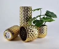 Wazony i flakony - DEAN GOLD WAZON 11,5xh30cm - miniaturka - grafika 1
