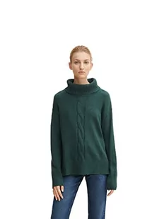 TOM TAILOR Damski sweter 1035707, 28603-Dark Pine Green Melange, XL - Swetry damskie - miniaturka - grafika 1