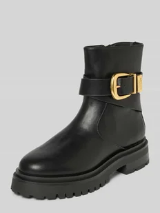 Kozaki ze sprzączką - Botki damskie - miniaturka - grafika 1