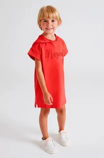 Sukienki - Mayoral Mayoral Sukienka dziecięca kolor czerwony mini prosta - grafika 1