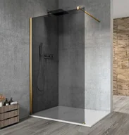 Kabiny prysznicowe - GELCO Kabina prysznicowa narożna VARIO GOLD WALK IN 100x200 profil złoty szkło dymione z powłoką Coated Glass bez wspornika GX1310GX1016 - miniaturka - grafika 1