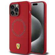 Etui i futerały do telefonów - Ferrari FEHMP15XSBAR iPhone 15 Pro Max 6.7" czerwony/red hardcase Silicone Printed Ring MagSafe - miniaturka - grafika 1