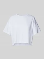 Koszulki i topy damskie - T-shirt krótki z detalem z logo model ‘ALENA’ - miniaturka - grafika 1