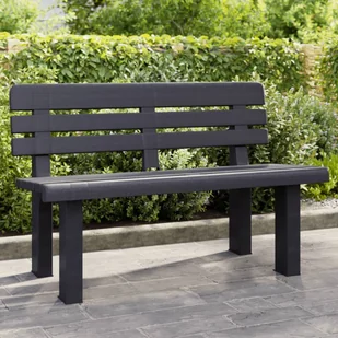 Ławka ogrodowa, antracytowa, 110x52x71 cm, polipropylen Lumarko! - Ławki ogrodowe - miniaturka - grafika 1