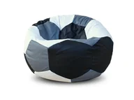 Fotele i pufy dla dzieci - Pufa piłka XXXL worek biało-szaro-czarna - miniaturka - grafika 1