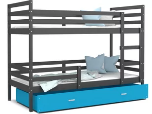 Łóżko piętrowe 160x80 szare niebieskie JACEK - Łóżka dla dzieci i młodzieży - miniaturka - grafika 1