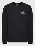 Koszulki sportowe męskie - HUF Longsleeve Essentials TS01750 Czarny Regular Fit - miniaturka - grafika 1