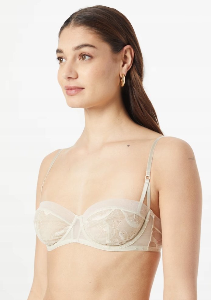 CALVIN KLEIN BIUSTONOSZ BEŻOWY KORONKOWY 75C 1A5F5_A* TIA