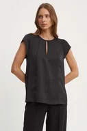 Bluzki damskie - Calvin Klein bluzka damska kolor czarny gładka K20K207161 - miniaturka - grafika 1