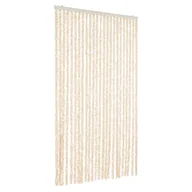 Zasłony - vidaXL Zasłona przeciwsłoneczna szenilowa beżowo-biała 100x230 cm - miniaturka - grafika 1