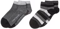 Skarpetki damskie - Tommy Hilfiger Skarpety dziecięce TH KIDS BASIC STRIPE QUARTER 2P 2-pak, czarny (Black 200), 31-34 - miniaturka - grafika 1