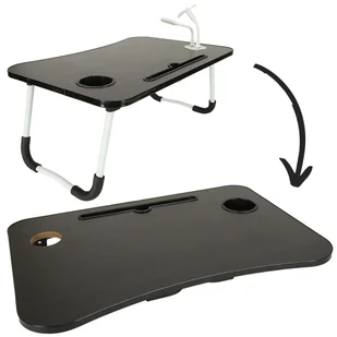 Stolik pod laptopa składany do łóżka USB czarny - Artykuły biurowe - miniaturka - grafika 6