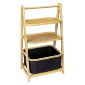 Szafki łazienkowe - Czarno-naturalny bambusowy regał łazienkowy 44x80 cm Ecori – Wenko - miniaturka - grafika 1