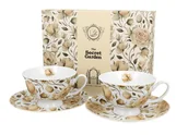 Filiżanki - Filiżanki do kawy i herbaty porcelanowe ze spodkami DUO royal ENGLISH ROSES WHITE 250 ml 2 szt - miniaturka - grafika 1