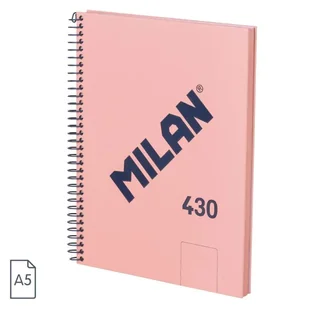 ZESZYT NOTES NA SPIRALI-A4 MILAN GŁADKI 80 KARTEK SERIA 1918 RÓŻOWY - Zeszyty szkolne - miniaturka - grafika 1