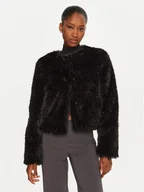 Płaszcze damskie - Rinascimento Futro CFC0120143003 Czarny Regular Fit - miniaturka - grafika 1