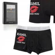 Majtki męskie - BOKSERKI XL dopasowane męskie + NADRUK IMIĘ prezent URODZINY WALENTYNKI - miniaturka - grafika 1