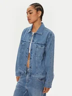 Kurtki damskie - adidas Kurtka jeansowa KSENIASCHNAIDER 3-Stripes IS1742 Niebieski Loose Fit - miniaturka - grafika 1