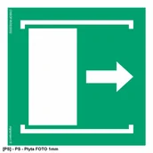 Tablice BHP - SIGNPROJECT AE033 - Przesunąć w prawo aby otworzyć 500x500 - miniaturka - grafika 1