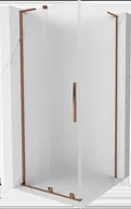 Kabiny prysznicowe - Mexen Velar L kabina prysznicowa rozsuwana 100x100 cm, szron, różowe złoto - 871-100-100-33-60 - miniaturka - grafika 1